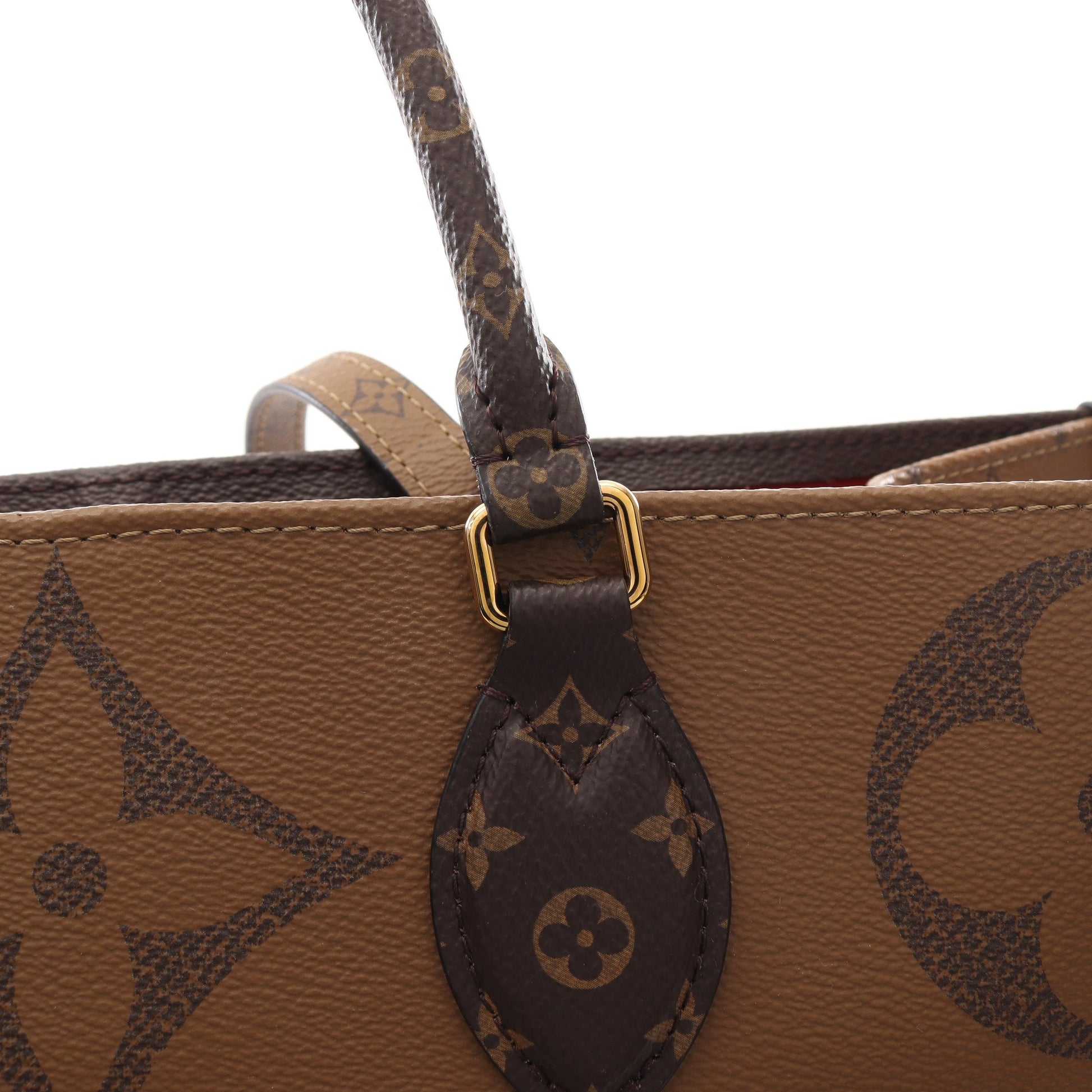 オンザゴーGM モノグラムジャイアント リバース ショルダーバッグ トートバッグ PVC ブラウン ベージュ 2WAY ルイヴィトン バッグ LOUIS VUITTON