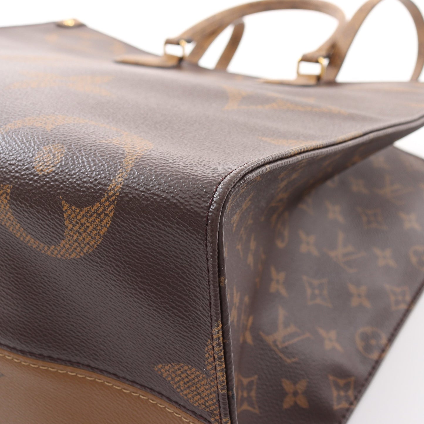 オンザゴーGM モノグラムジャイアント リバース ショルダーバッグ トートバッグ PVC ブラウン ベージュ 2WAY ルイヴィトン バッグ LOUIS VUITTON