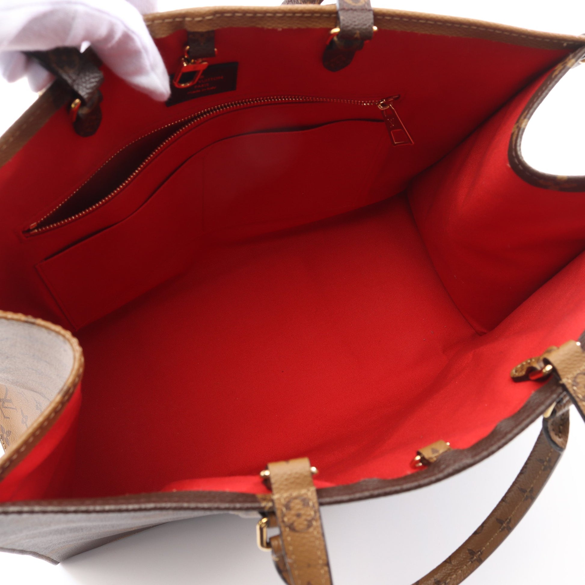 オンザゴーGM モノグラムジャイアント リバース ショルダーバッグ トートバッグ PVC ブラウン ベージュ 2WAY ルイヴィトン バッグ LOUIS VUITTON