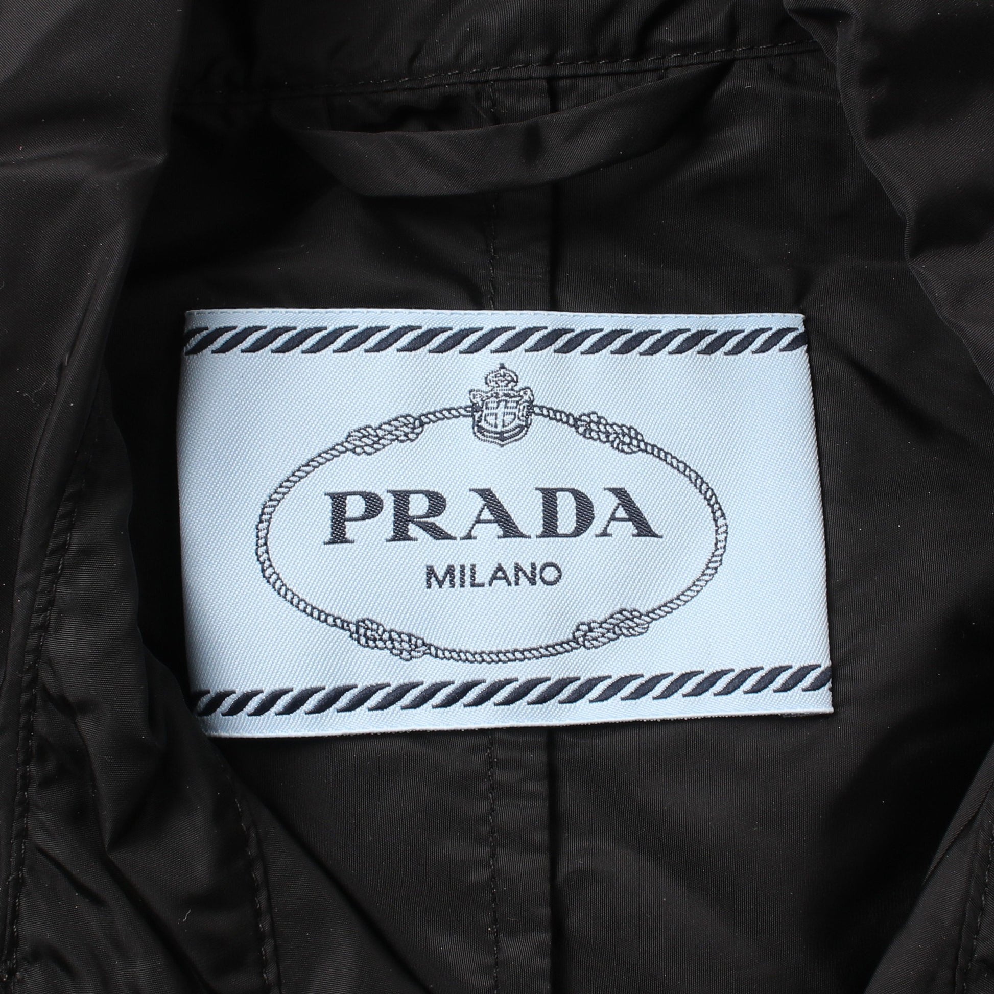 RE-NYLON トレンチコート ナイロン ブラック プラダ アウター PRADA