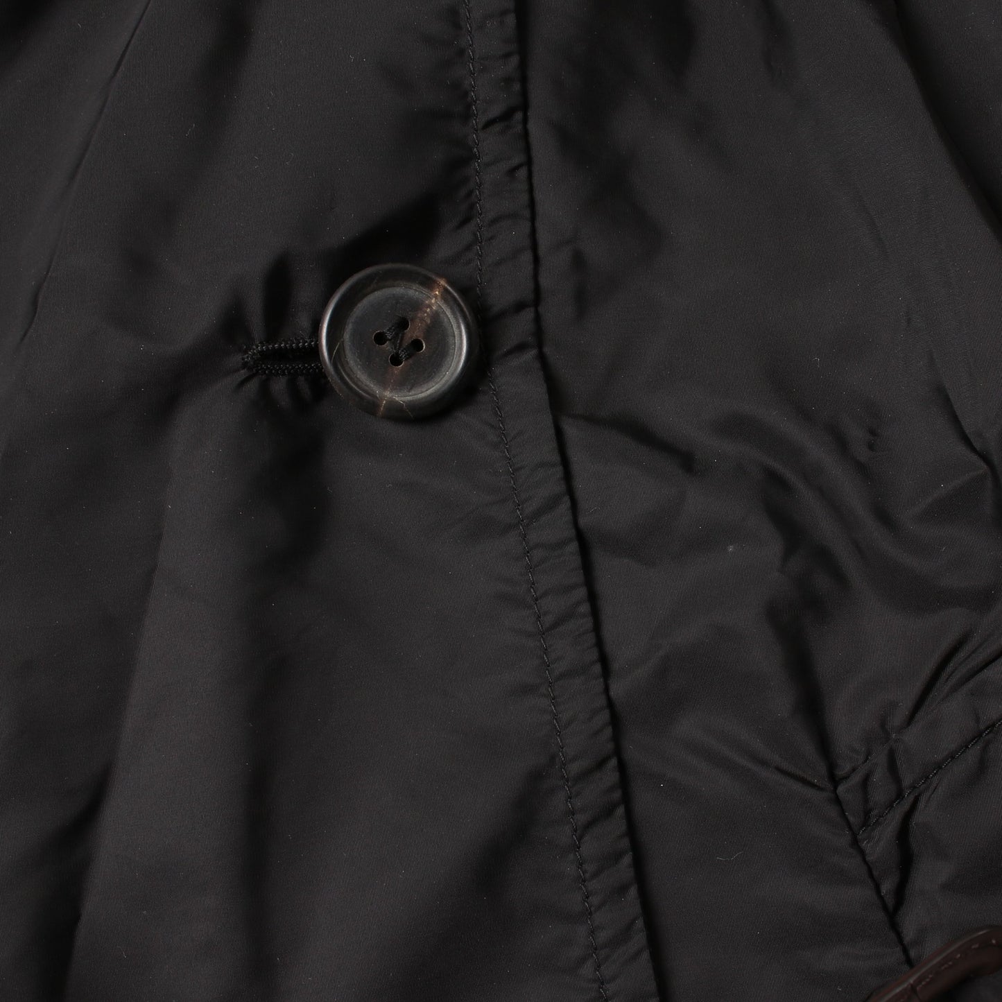 RE-NYLON トレンチコート ナイロン ブラック プラダ アウター PRADA