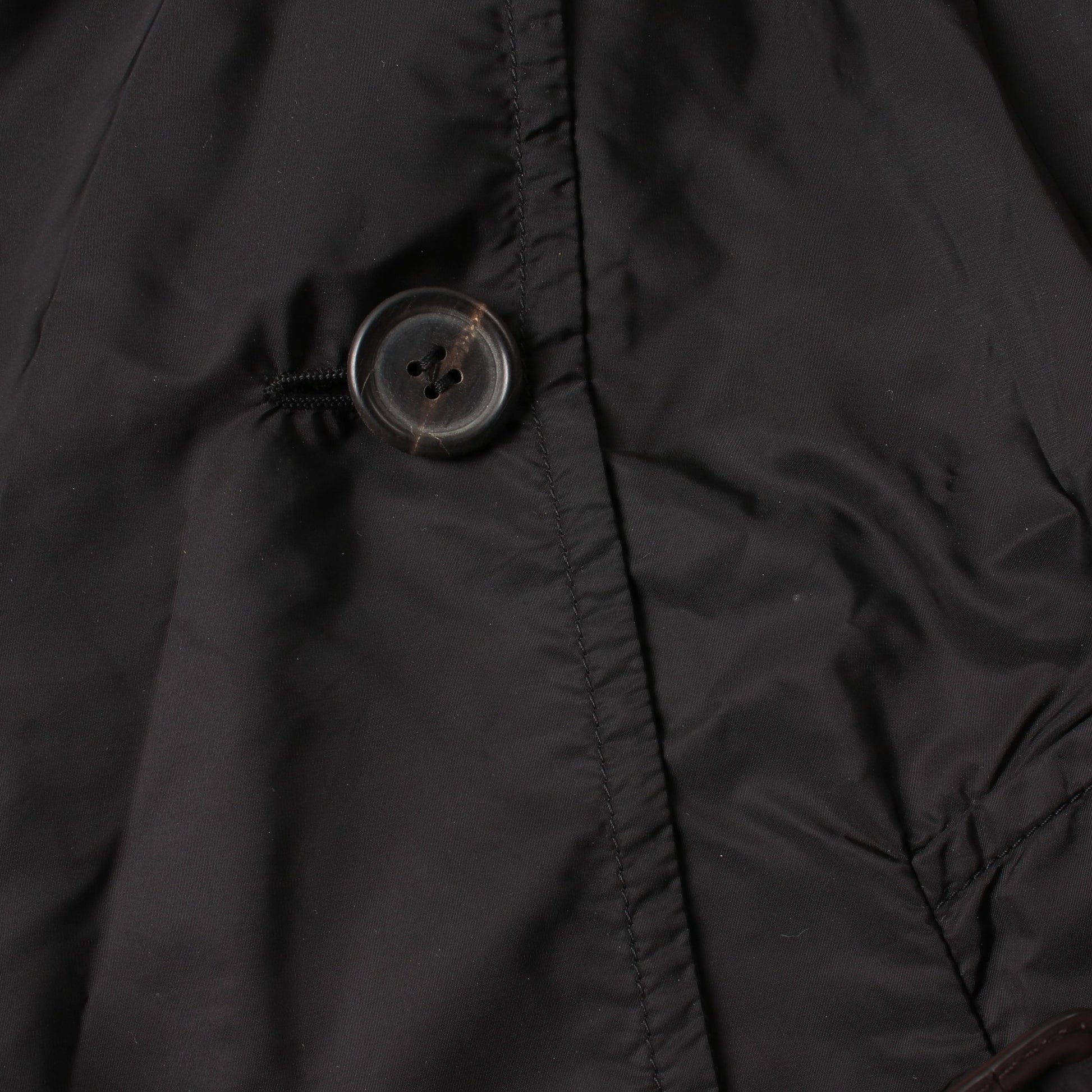 RE-NYLON トレンチコート ナイロン ブラック プラダ アウター PRADA