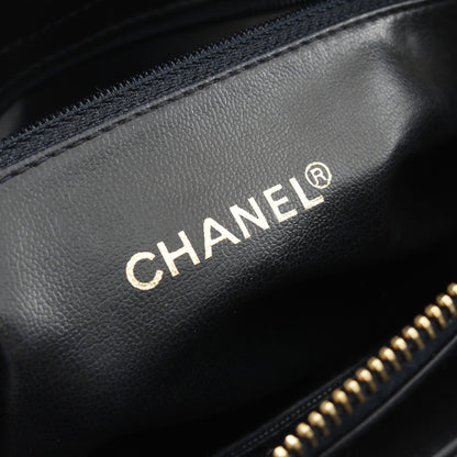 シェブロン Vステッチ ハンドバッグ ラムスキン ダークネイビー ゴールド金具 2WAY ヴィンテージ シャネル バッグ CHANEL