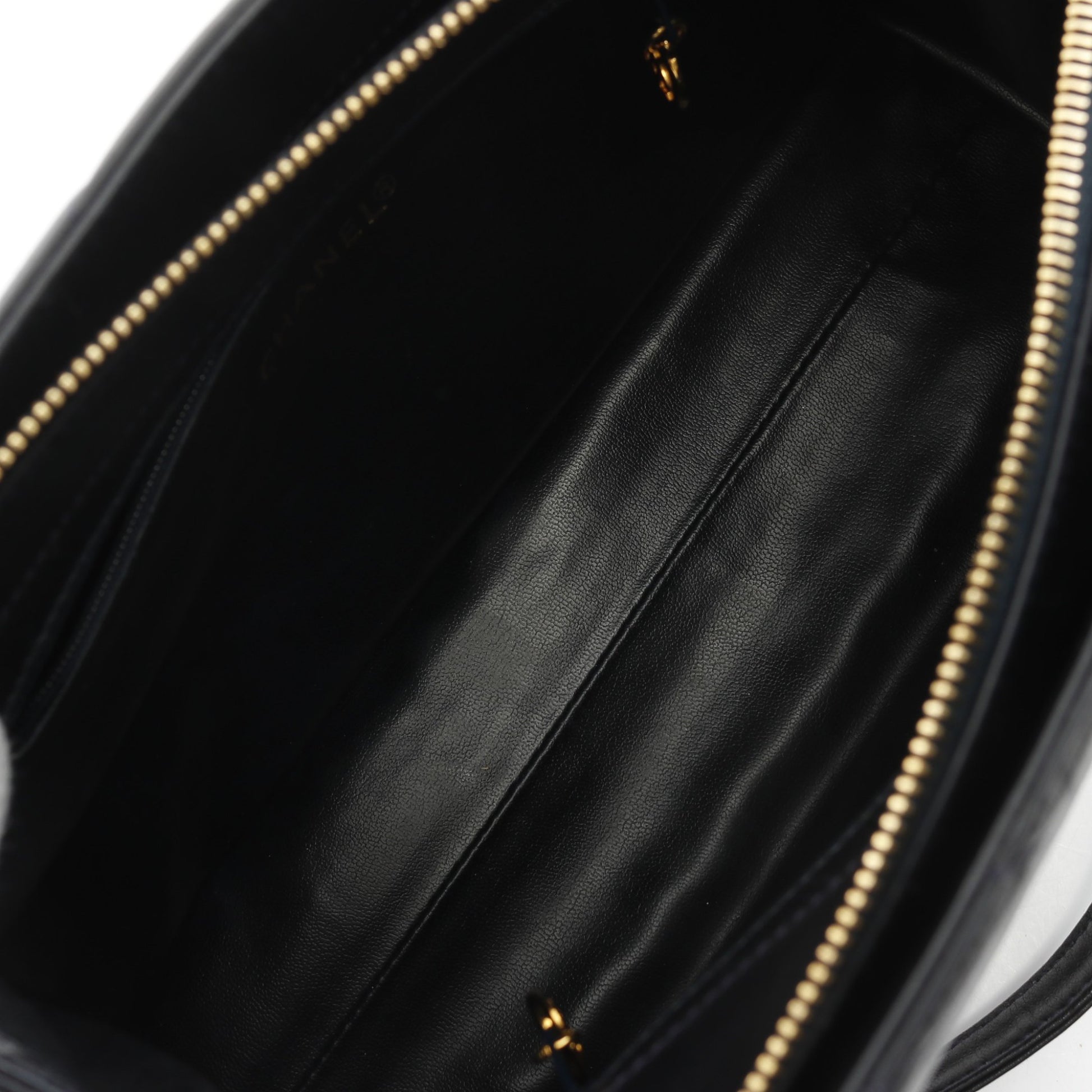 シェブロン Vステッチ ハンドバッグ ラムスキン ダークネイビー ゴールド金具 2WAY ヴィンテージ シャネル バッグ CHANEL