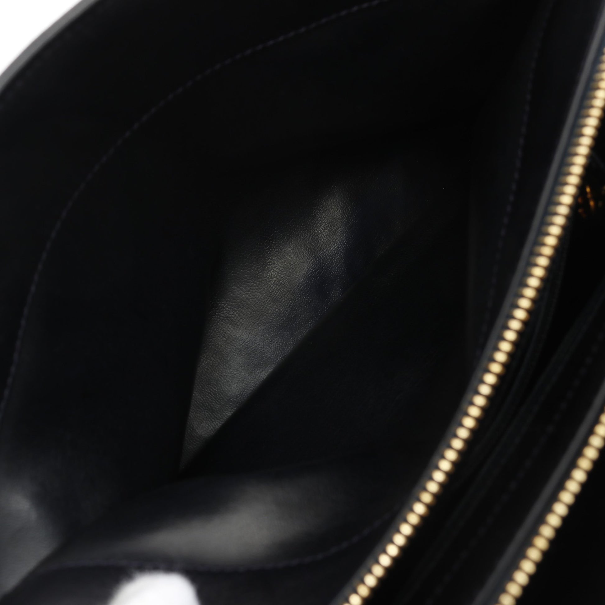 シェブロン Vステッチ ハンドバッグ ラムスキン ダークネイビー ゴールド金具 2WAY ヴィンテージ シャネル バッグ CHANEL