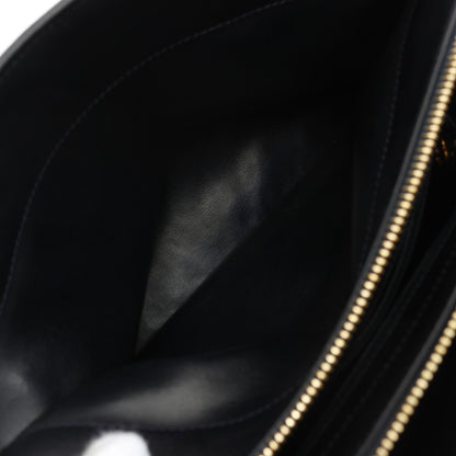 シェブロン Vステッチ ハンドバッグ ラムスキン ダークネイビー ゴールド金具 2WAY ヴィンテージ シャネル バッグ CHANEL