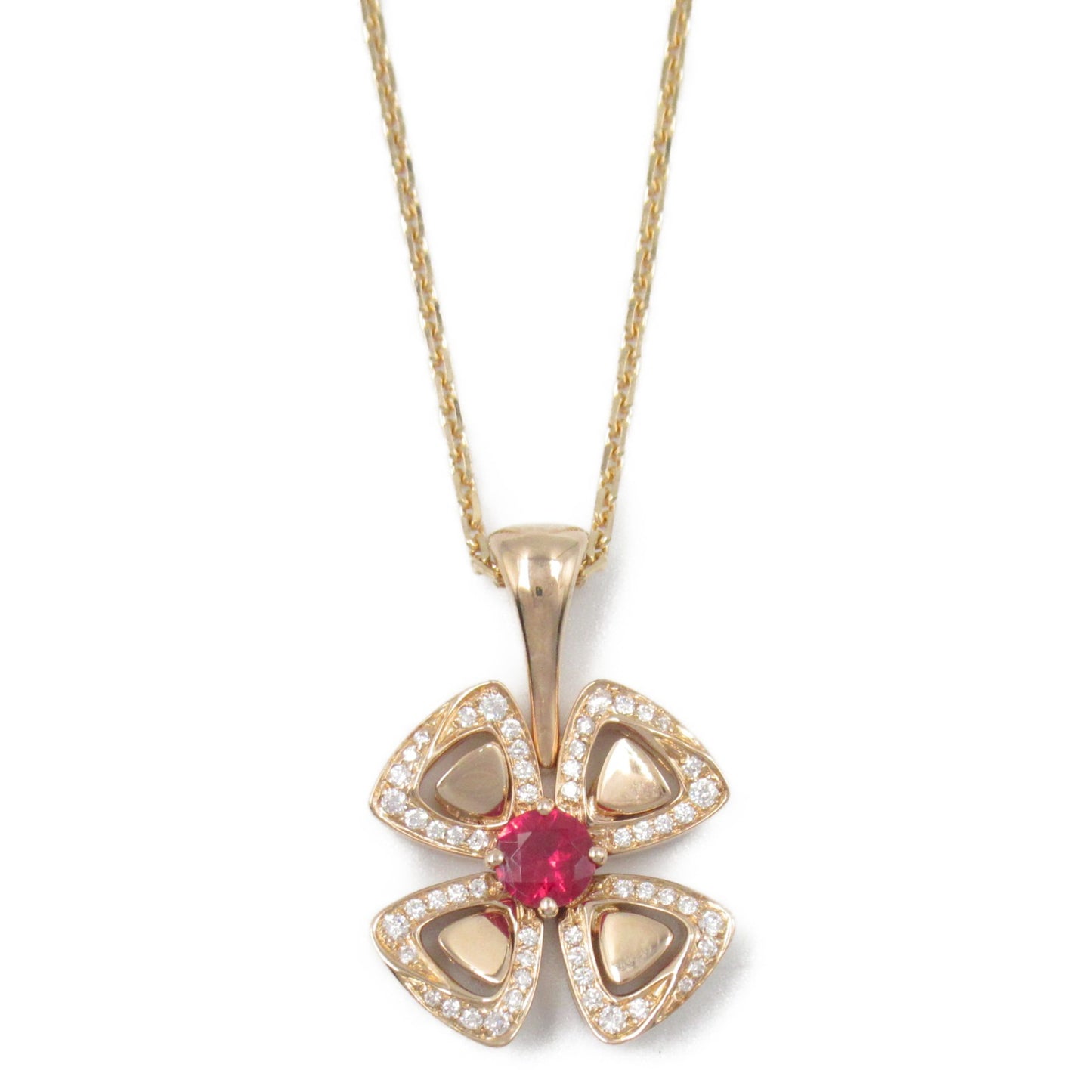 フィオレヴァーネックレス ダイヤ ネックレス K18PG（ピンクゴールド） ダイヤモンド レッド クリア ブルガリ アクセサリー BVLGARI