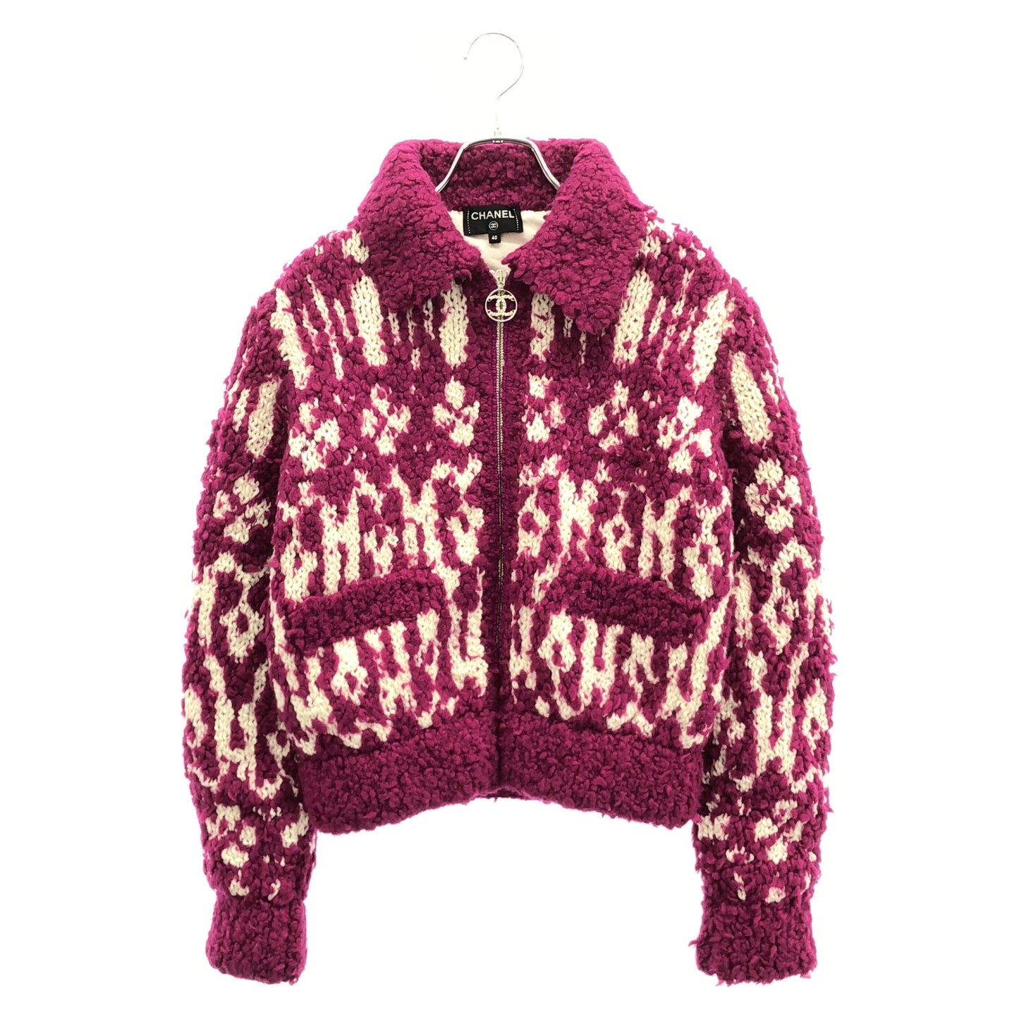 ニットブルゾン ブルゾン ウール ピンク シャネル アウター CHANEL