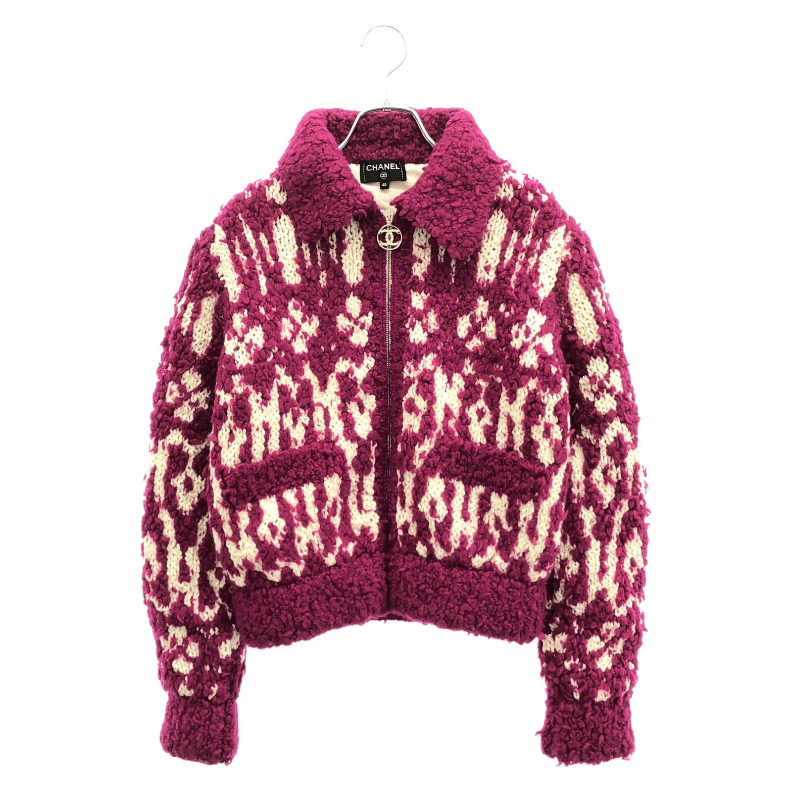 ニットブルゾン ブルゾン ウール ピンク シャネル アウター CHANEL