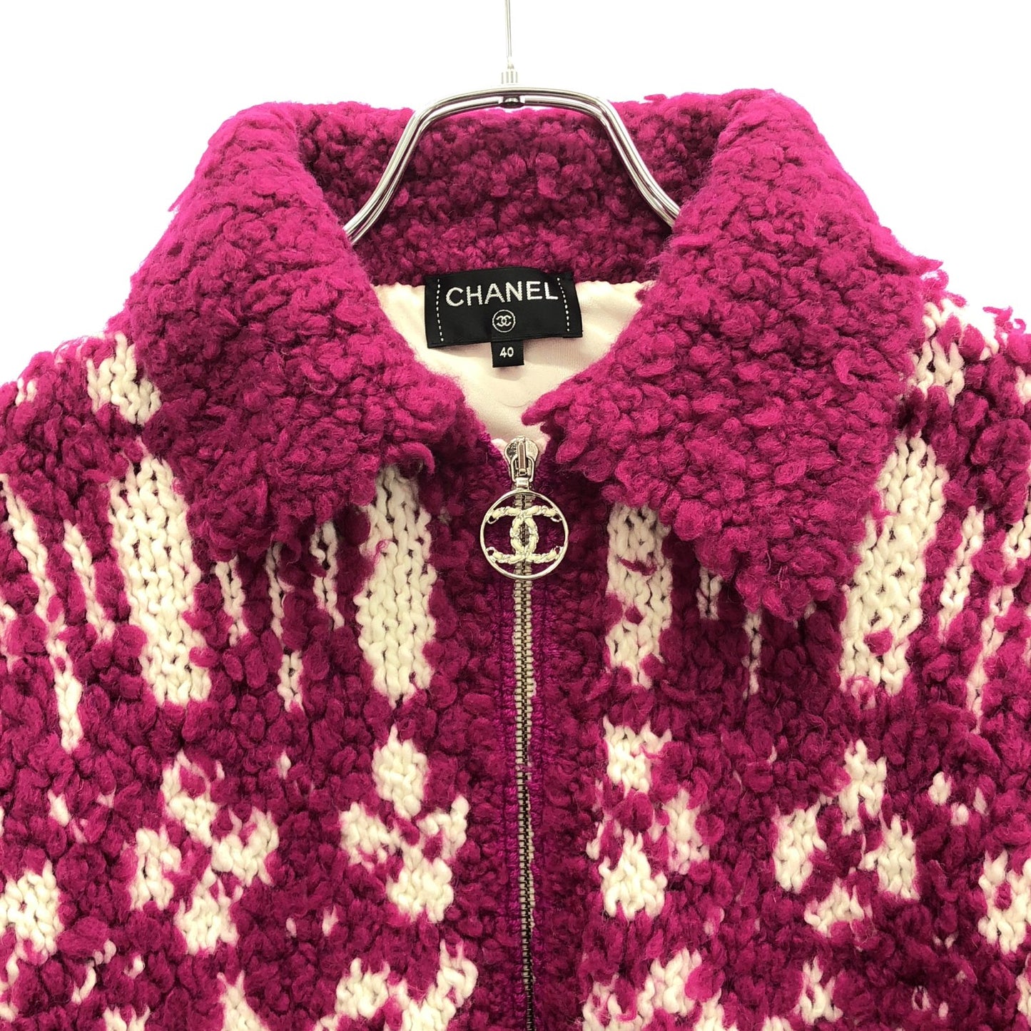 ニットブルゾン ブルゾン ウール ピンク シャネル アウター CHANEL