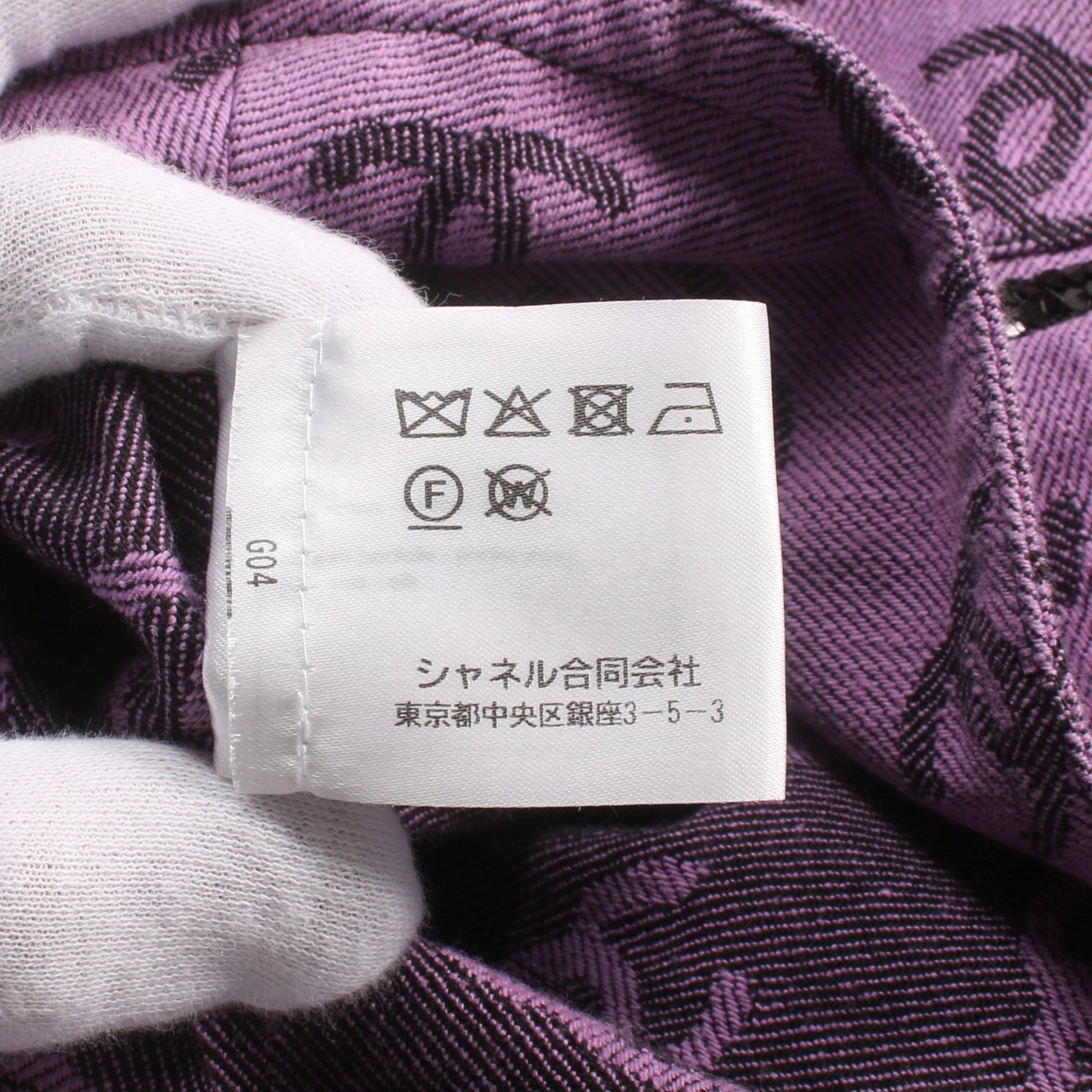 ココマーク ノーカラージャケット デニムジャケット コットン パープル ブラック スパンコール 22S シャネル アウター CHANEL