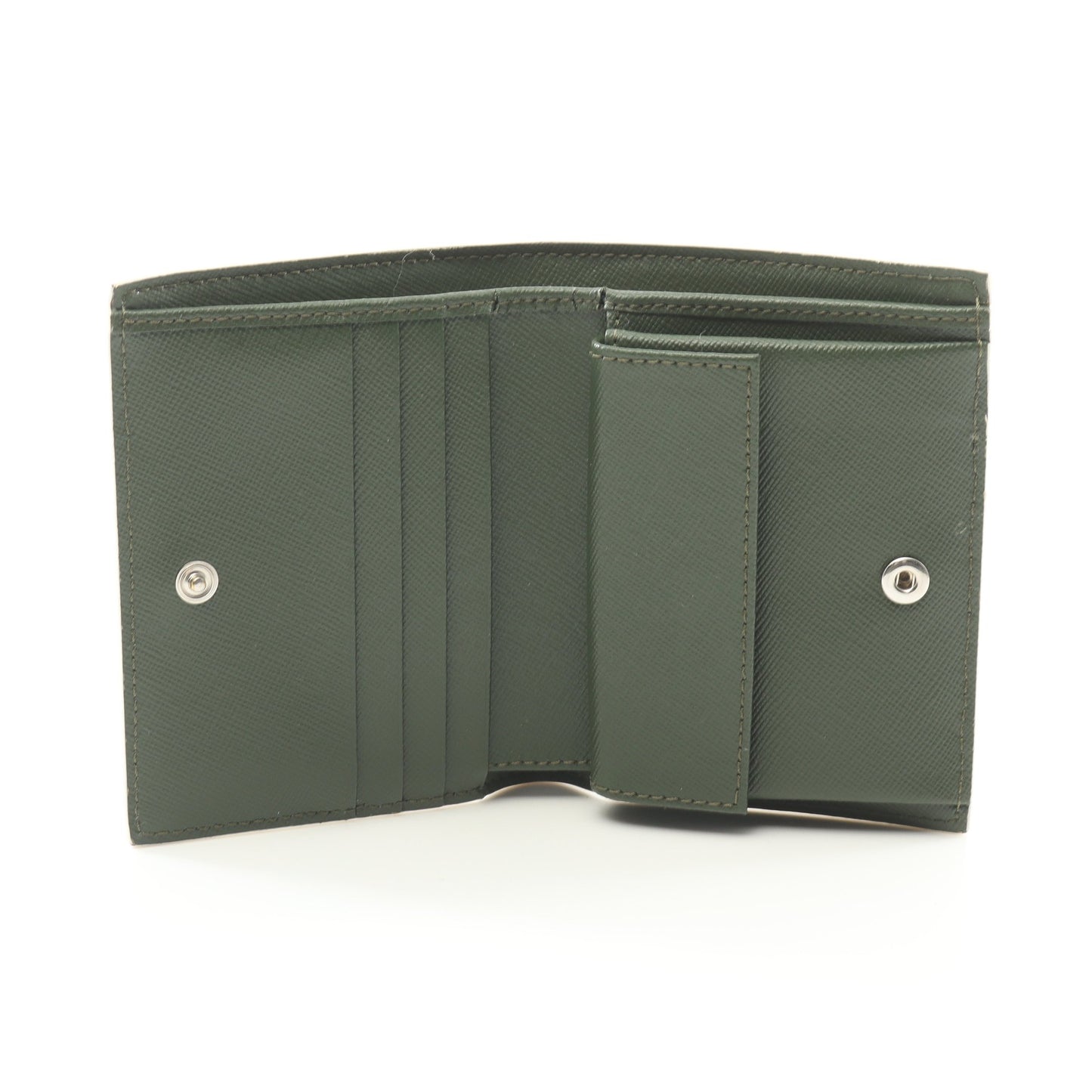 二つ折り財布 レザー グリーン スタッズ マルニ – RECLO 