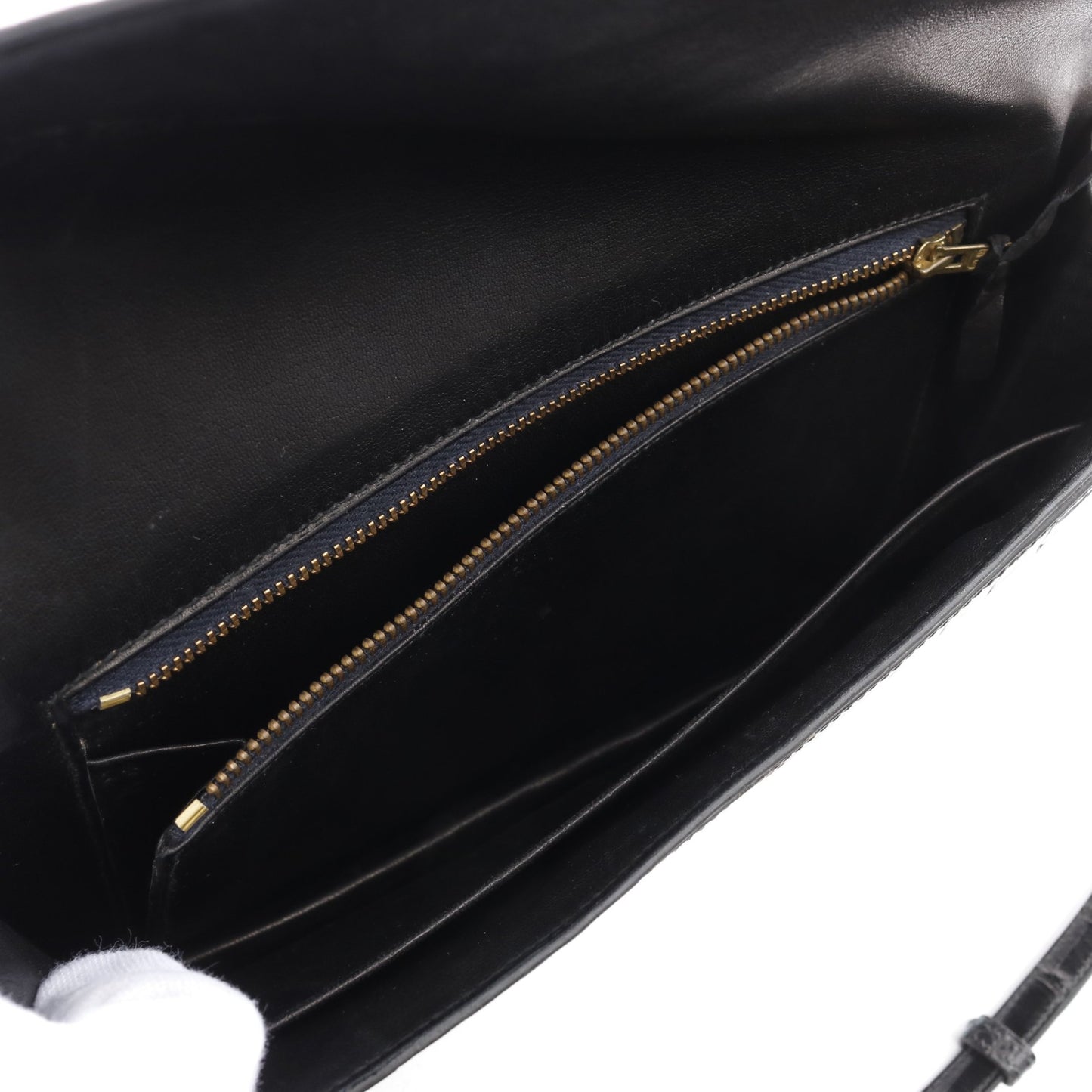 リディ ショルダーバッグ クロコダイル ポロサスリセ ブラック ゴールド金具 ヴィンテージ ○P刻印 エルメス バッグ HERMES