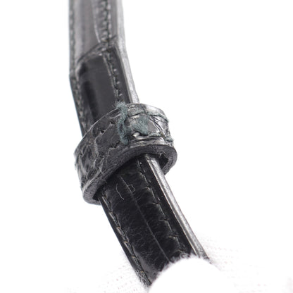 リディ ショルダーバッグ クロコダイル ポロサスリセ ブラック ゴールド金具 ヴィンテージ ○P刻印 エルメス バッグ HERMES