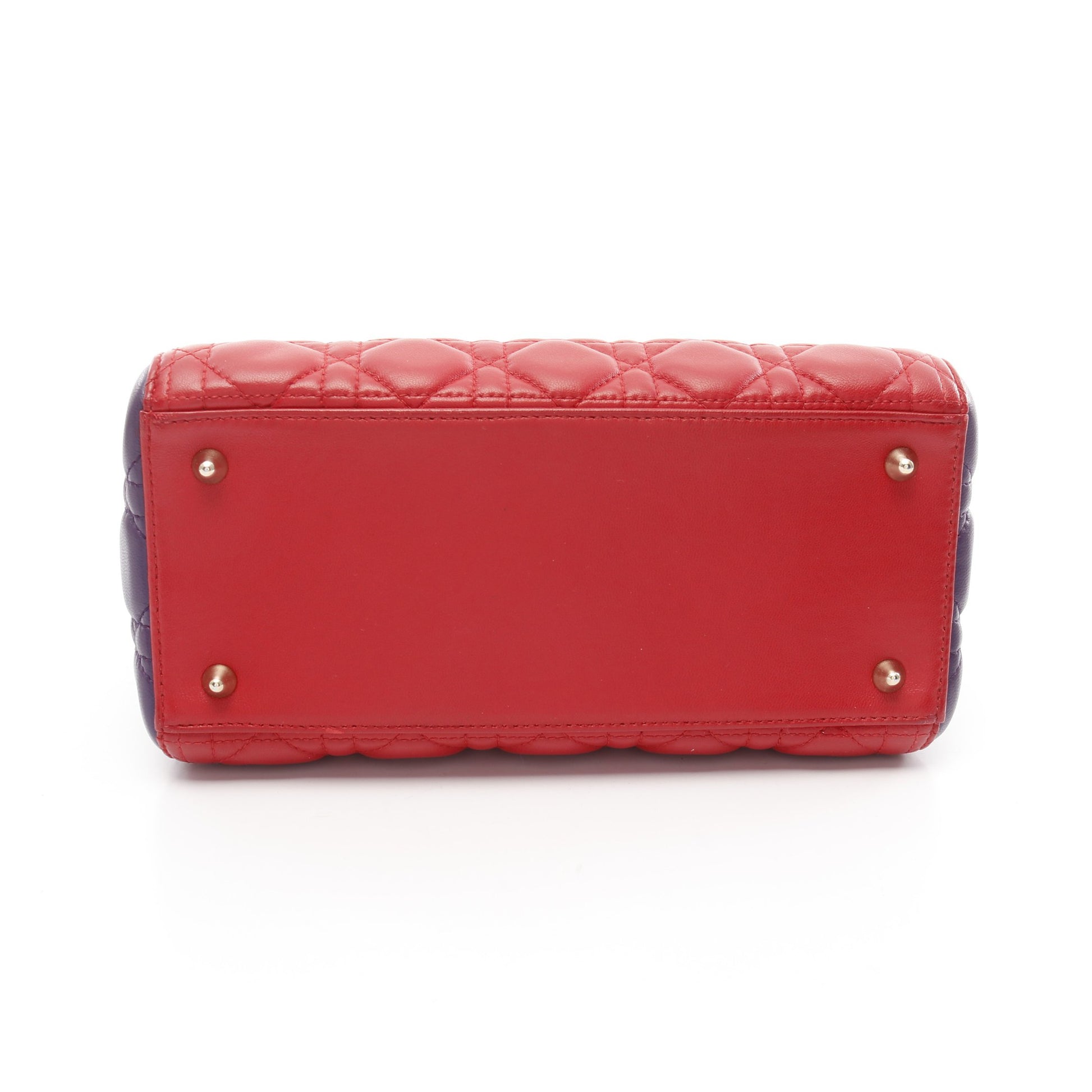 LADY DIOR レディディオール カナージュ ハンドバッグ レザー レッド パープル ボルドー 2WAY クリスチャンディオール バッグ Christian Dior