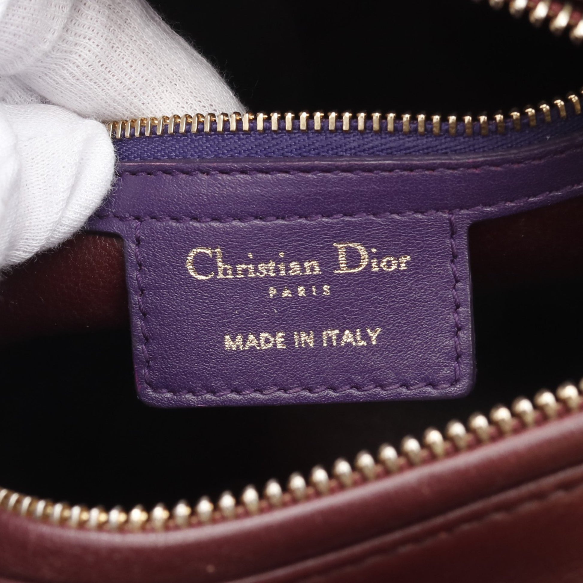 LADY DIOR レディディオール カナージュ ハンドバッグ レザー レッド パープル ボルドー 2WAY クリスチャンディオール バッグ Christian Dior