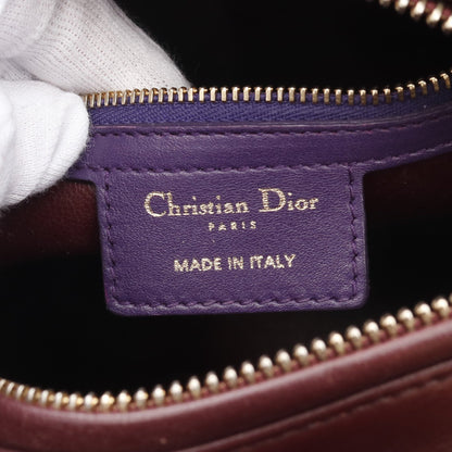 LADY DIOR レディディオール カナージュ ハンドバッグ レザー レッド パープル ボルドー 2WAY クリスチャンディオール バッグ Christian Dior