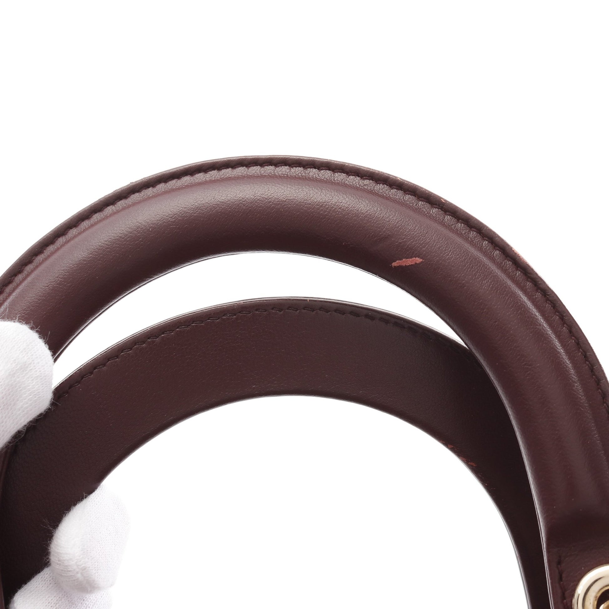 LADY DIOR レディディオール カナージュ ハンドバッグ レザー レッド パープル ボルドー 2WAY クリスチャンディオール バッグ Christian Dior