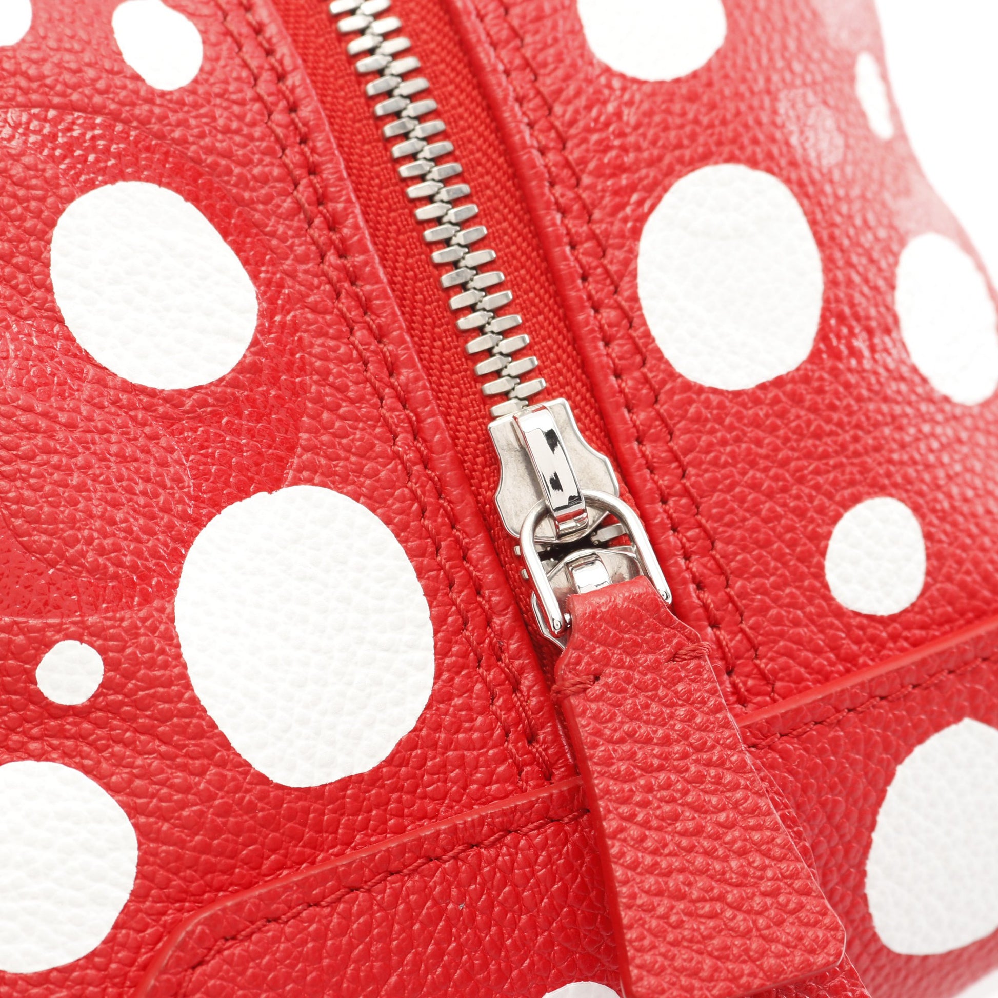 LOUIS VUITTON × 草間彌生 モノグラムアンプラント ハンドバッグ レザー レッド ホワイト 2WAY ルイヴィトン バッグ LOUIS VUITTON