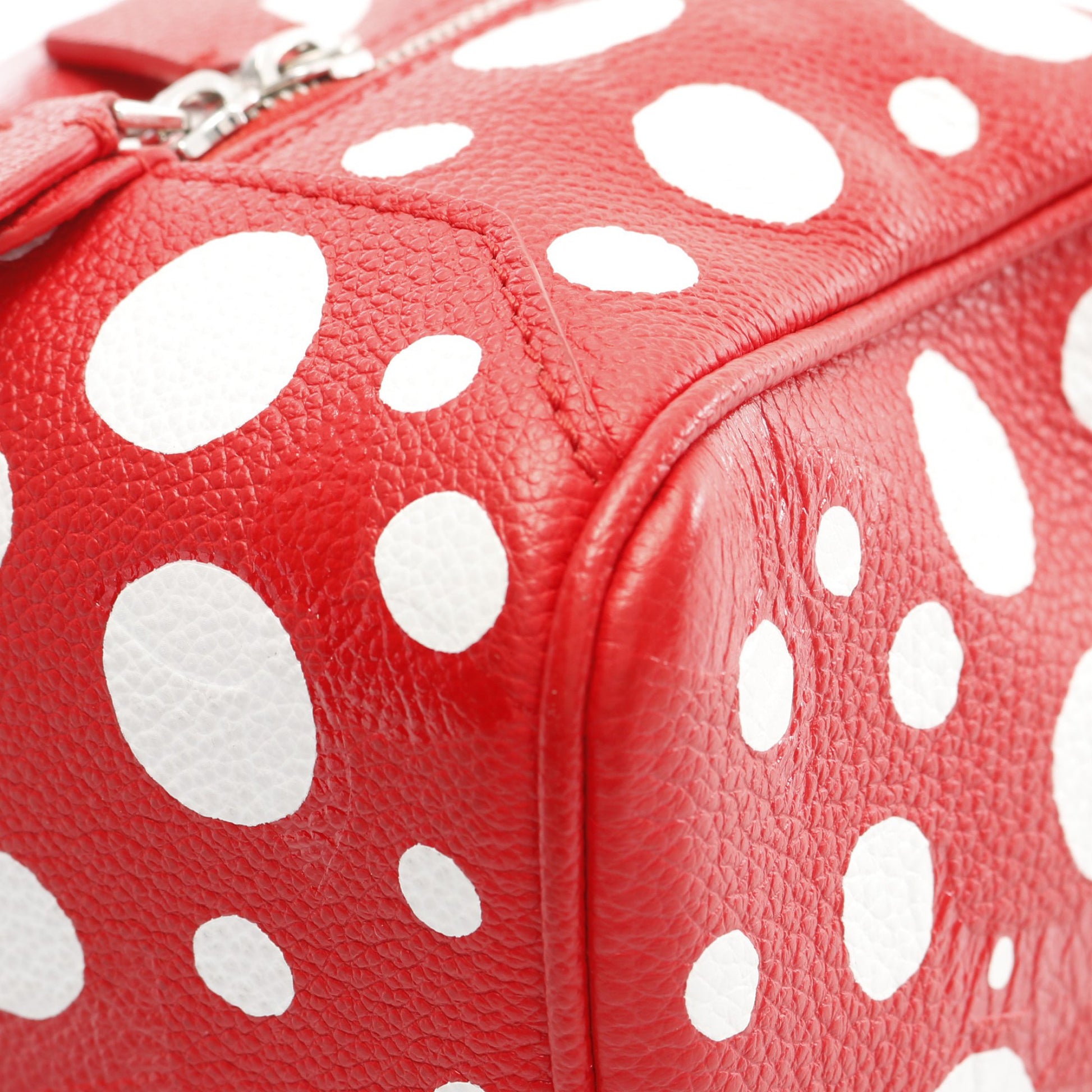 LOUIS VUITTON × 草間彌生 モノグラムアンプラント ハンドバッグ レザー レッド ホワイト 2WAY ルイヴィトン バッグ LOUIS VUITTON