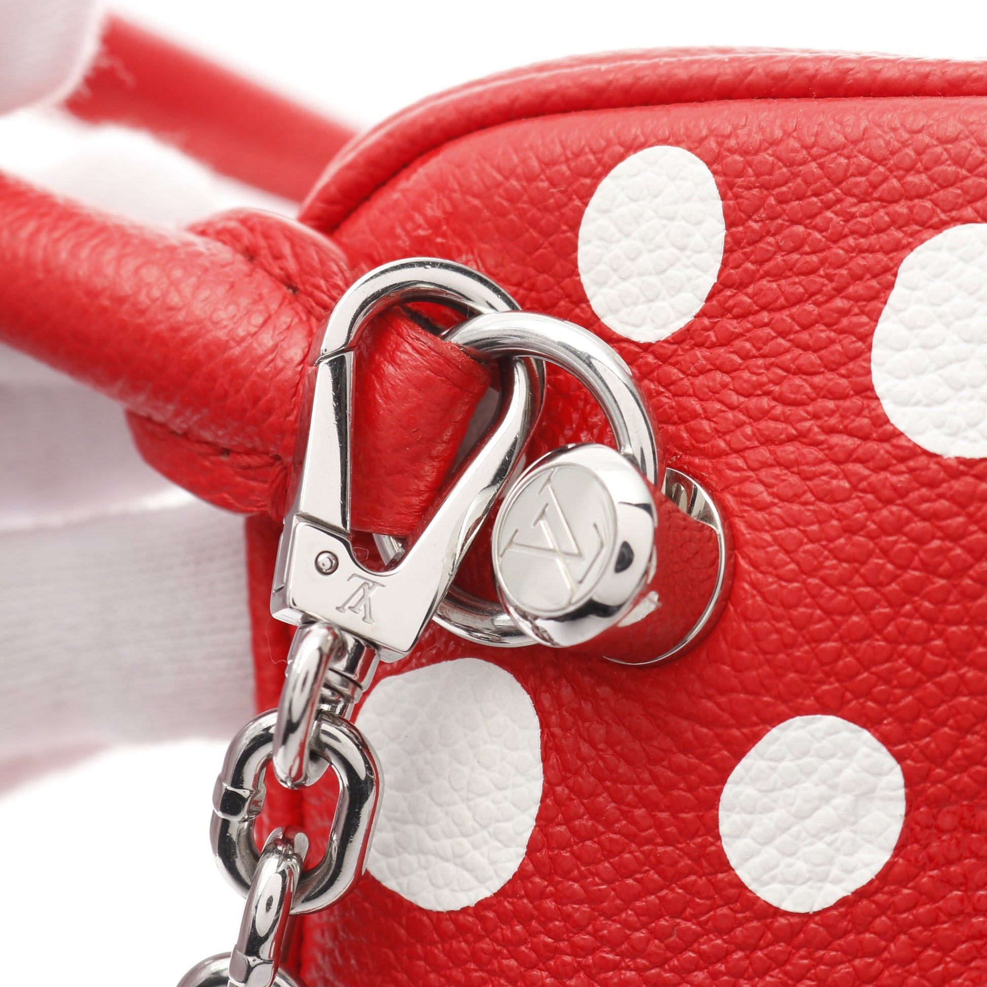 LOUIS VUITTON × 草間彌生 モノグラムアンプラント ハンドバッグ レザー レッド ホワイト 2WAY ルイヴィトン バッグ LOUIS VUITTON