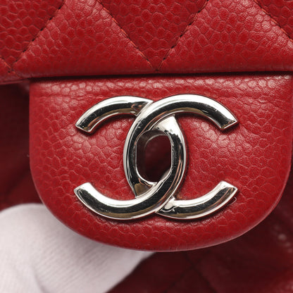 ミニマトラッセ チェーンショルダーバッグ キャビアスキン レッド シルバー金具 シャネル バッグ CHANEL