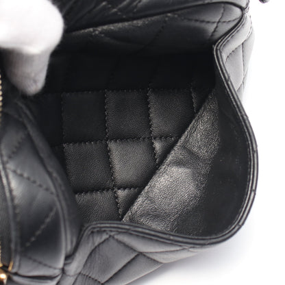 マトラッセ カメラバッグ チェーンショルダーバッグ ラムスキン ブラック ゴールド金具 シャネル バッグ CHANEL