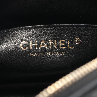 マトラッセ カメラバッグ チェーンショルダーバッグ ラムスキン ブラック ゴールド金具 シャネル バッグ CHANEL