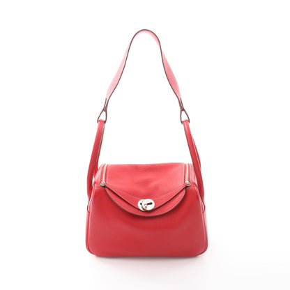 リンディ26 ルージュガランス ショルダーバッグ トリヨンクレマンス レッド シルバー金具 □P刻印 エルメス バッグ HERMES