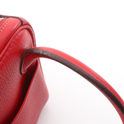リンディ26 ルージュガランス ショルダーバッグ トリヨンクレマンス レッド シルバー金具 □P刻印 エルメス バッグ HERMES