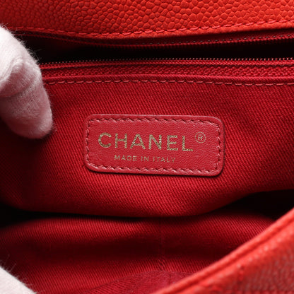 マトラッセ チェーンショルダーバッグ キャビアスキン レッド ゴールド金具 シャネル バッグ CHANEL