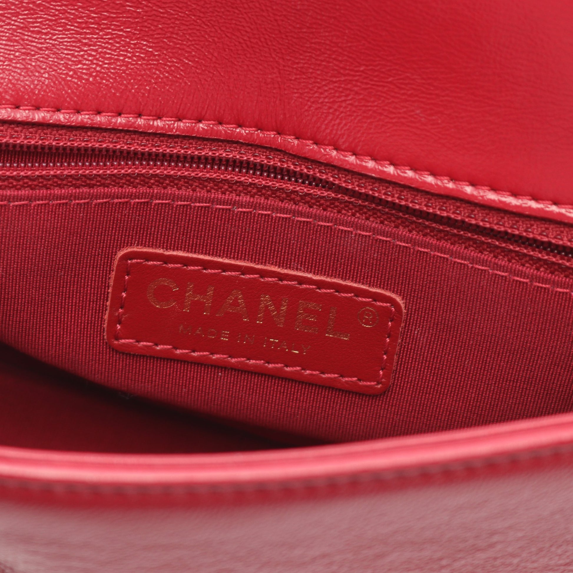 マトラッセ チェーンショルダーバッグ レザー レッド ゴールド金具 2WAY シャネル バッグ CHANEL