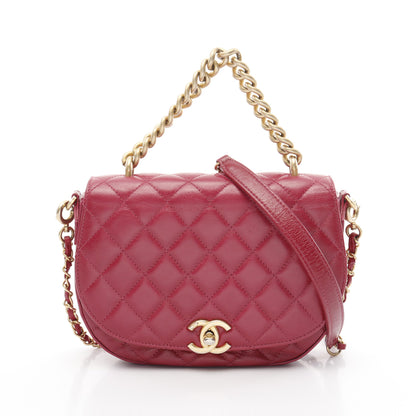 マトラッセ チェーンハンドバッグ レザー ピンクパープル ゴールド金具 2WAY シャネル バッグ CHANEL