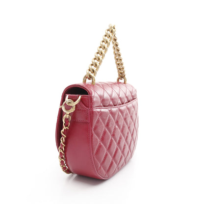 マトラッセ チェーンハンドバッグ レザー ピンクパープル ゴールド金具 2WAY シャネル バッグ CHANEL