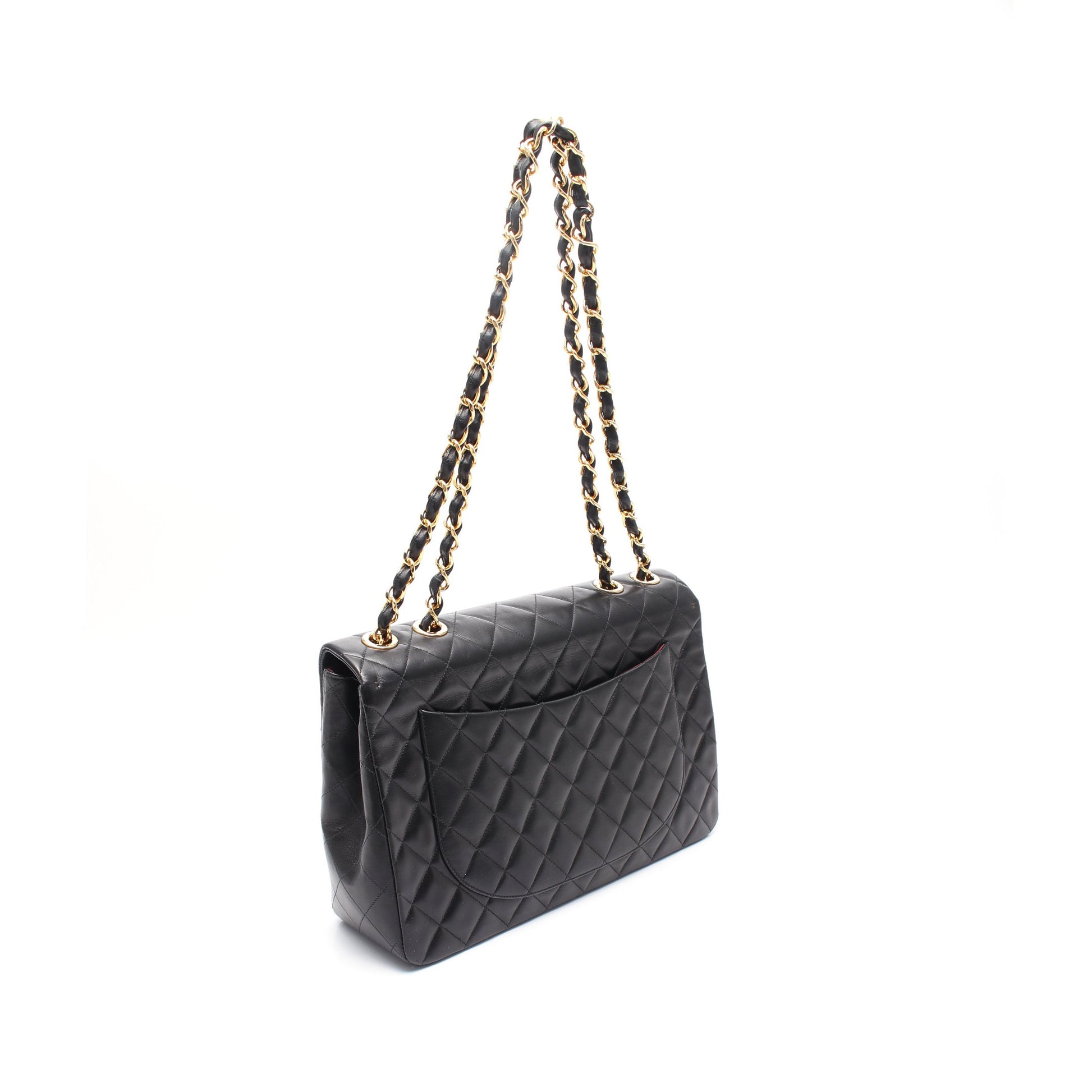 デカマトラッセ34 Wチェーンショルダーバッグ ラムスキン ブラック ゴールド金具 シャネル バッグ CHANEL