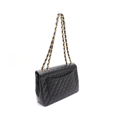 デカマトラッセ34 Wチェーンショルダーバッグ ラムスキン ブラック ゴールド金具 シャネル バッグ CHANEL