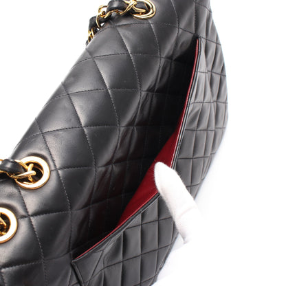 デカマトラッセ34 Wチェーンショルダーバッグ ラムスキン ブラック ゴールド金具 シャネル バッグ CHANEL