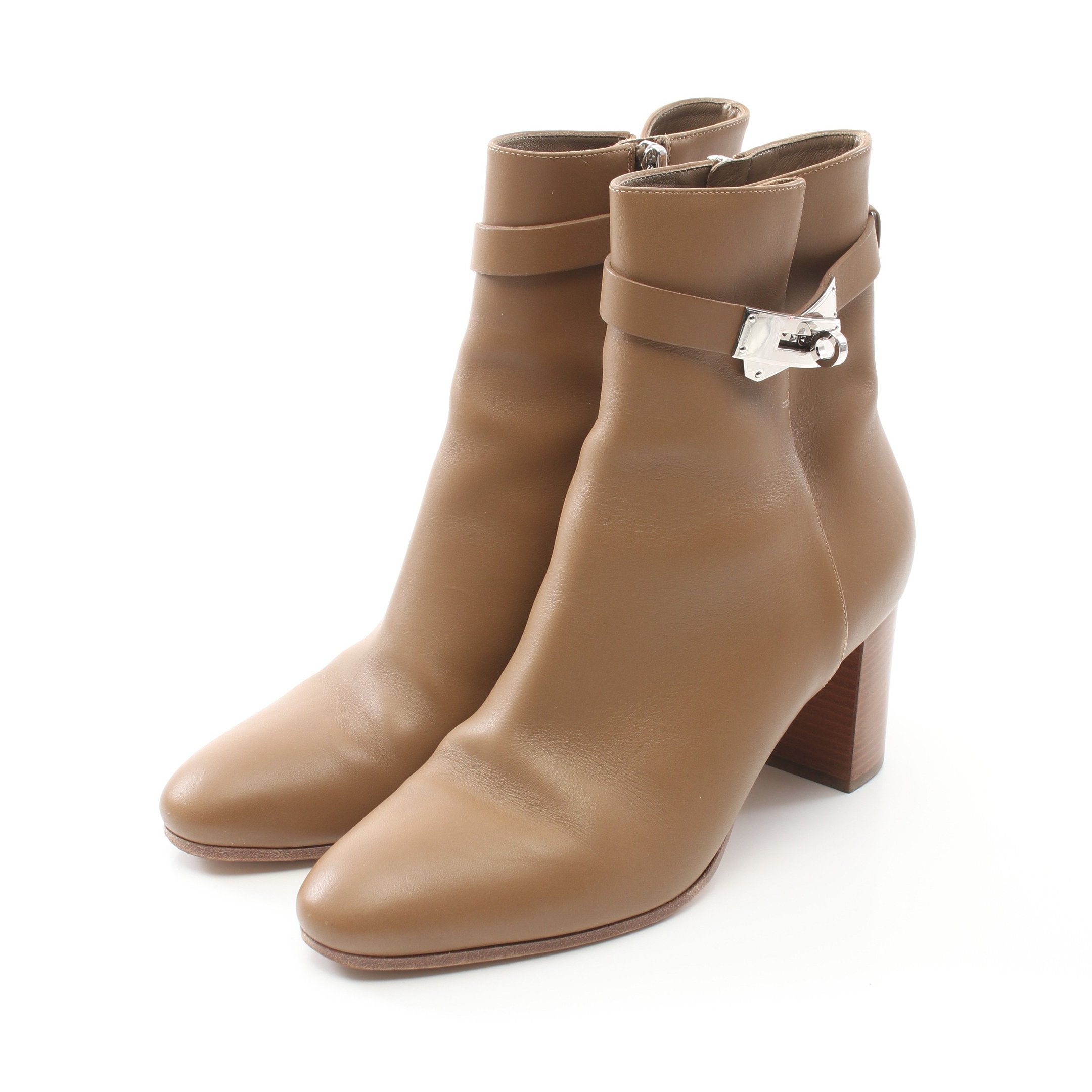 サンジェルマン ショート ブーツ レザー ライトブラウン エルメス – RECLO