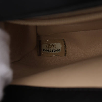 マトラッセ チェーンショルダーバッグ メタルハンドル ラムスキン ブラック ゴールド金具 2WAY シャネル バッグ CHANEL