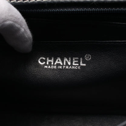 チョコバー ワイルドステッチ チェーンショルダーバッグ レザー ダークグレー シルバー金具 シャネル バッグ CHANEL