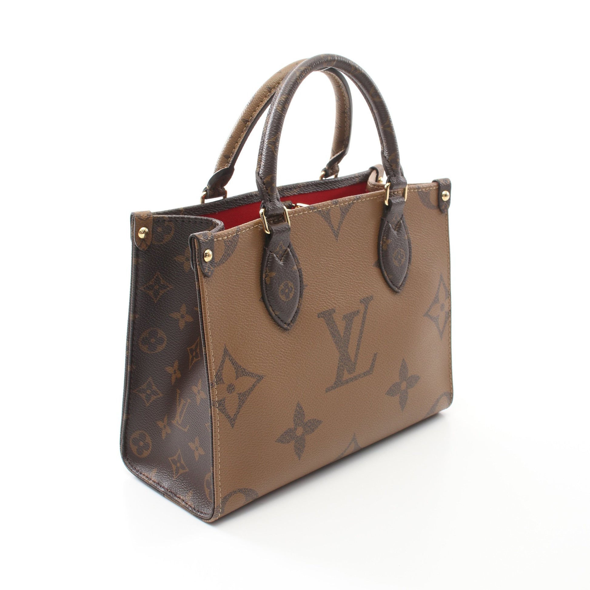 オンザゴーPM モノグラムリバース ハンドバッグ PVC ブラウン ベージュ ルイヴィトン バッグ LOUIS VUITTON