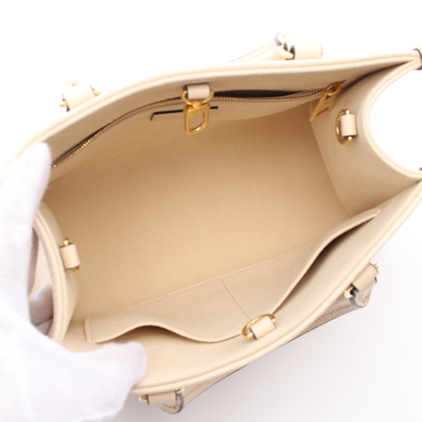 オンザゴーPM モノグラムアンプラント クレーム ハンドバッグ レザー アイボリー 2WAY ルイヴィトン バッグ LOUIS VUITTON