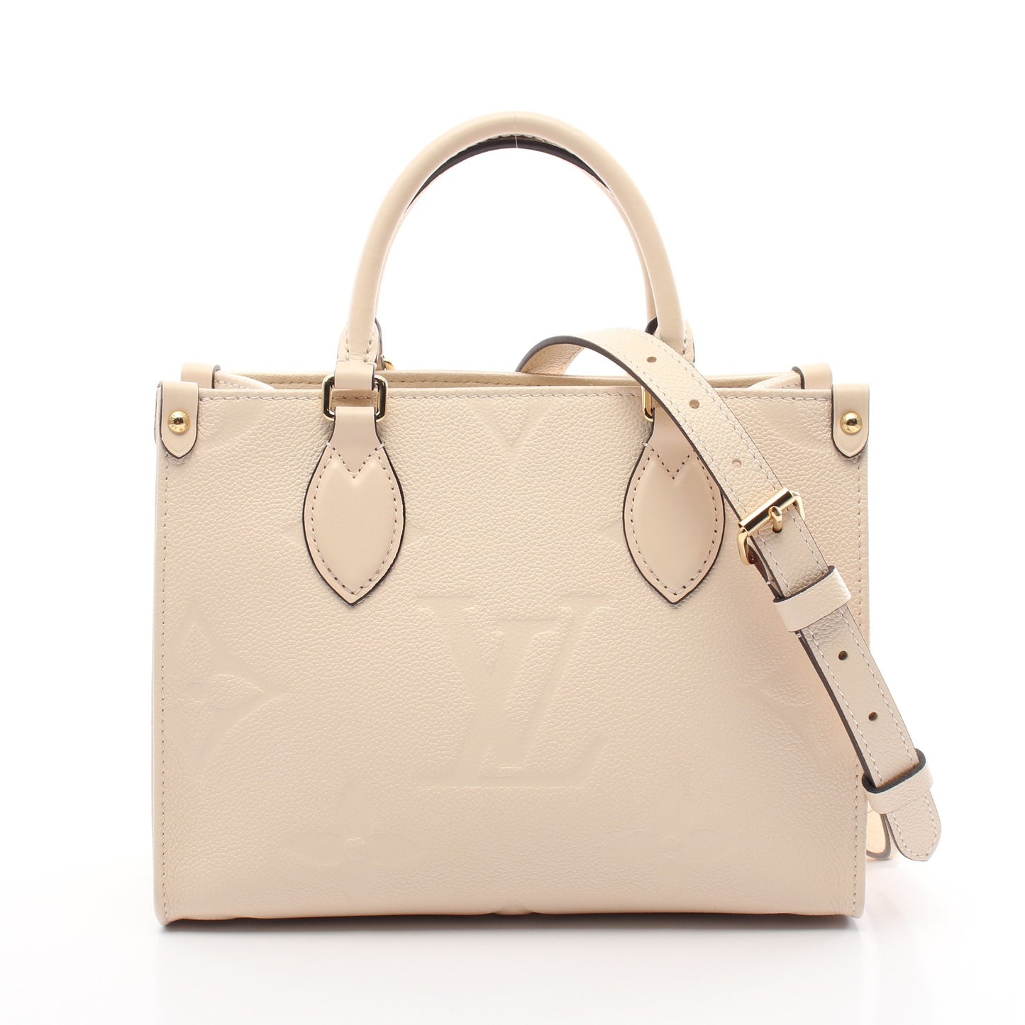オンザゴーPM モノグラムアンプラント クレーム ハンドバッグ レザー アイボリー 2WAY ルイヴィトン バッグ LOUIS VUITTON