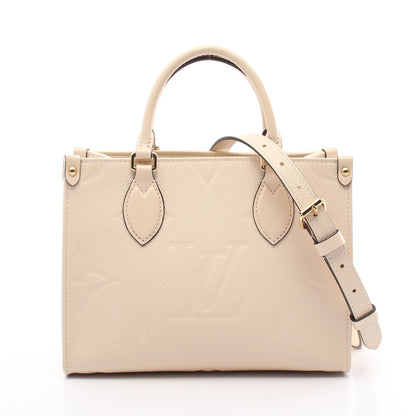オンザゴーPM モノグラムアンプラント クレーム ハンドバッグ レザー アイボリー 2WAY ルイヴィトン バッグ LOUIS VUITTON