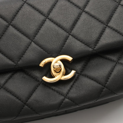 マトラッセ チェーンショルダーバッグ ラムスキン ブラック ゴールド金具 シャネル バッグ CHANEL