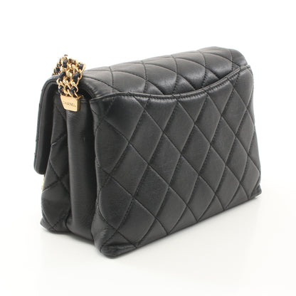 マトラッセ チェーンショルダーバッグ ラムスキン ブラック ゴールド金具 シャネル バッグ CHANEL