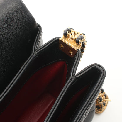 マトラッセ チェーンショルダーバッグ ラムスキン ブラック ゴールド金具 シャネル バッグ CHANEL