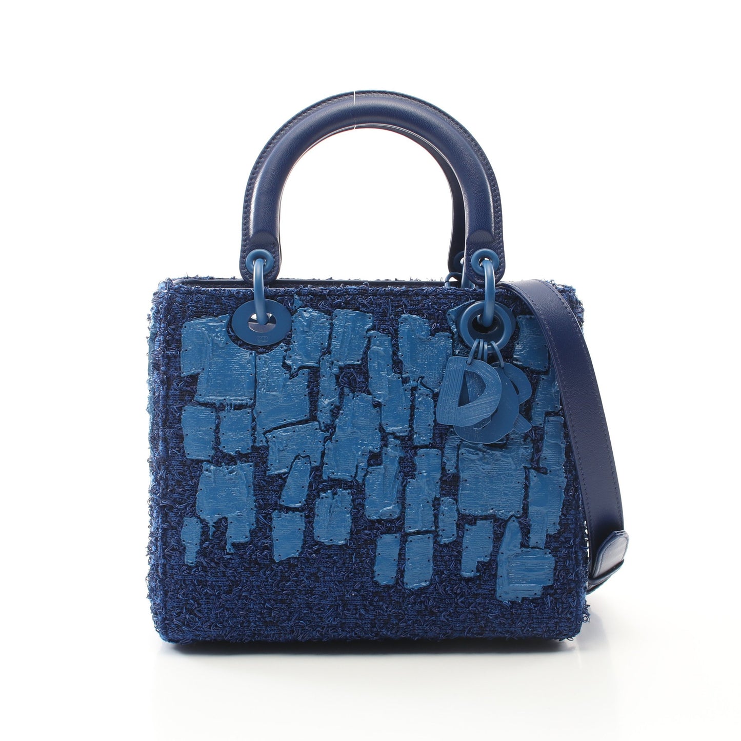 LADY DIOR レディディオール ハンドバッグ ツイード ダークブルー ブルー 2WAY クリスチャンディオール バッグ Christian Dior
