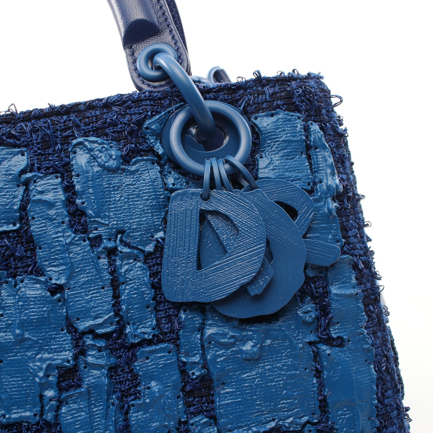 LADY DIOR レディディオール ハンドバッグ ツイード ダークブルー ブルー 2WAY クリスチャンディオール バッグ Christian Dior