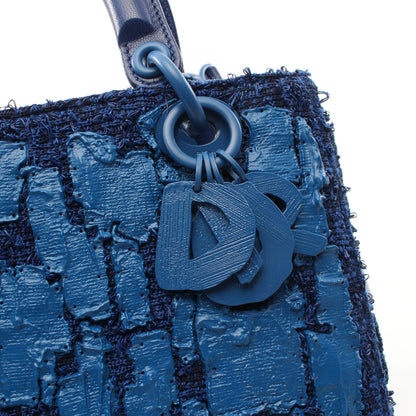LADY DIOR レディディオール ハンドバッグ ツイード ダークブルー ブルー 2WAY クリスチャンディオール バッグ Christian Dior